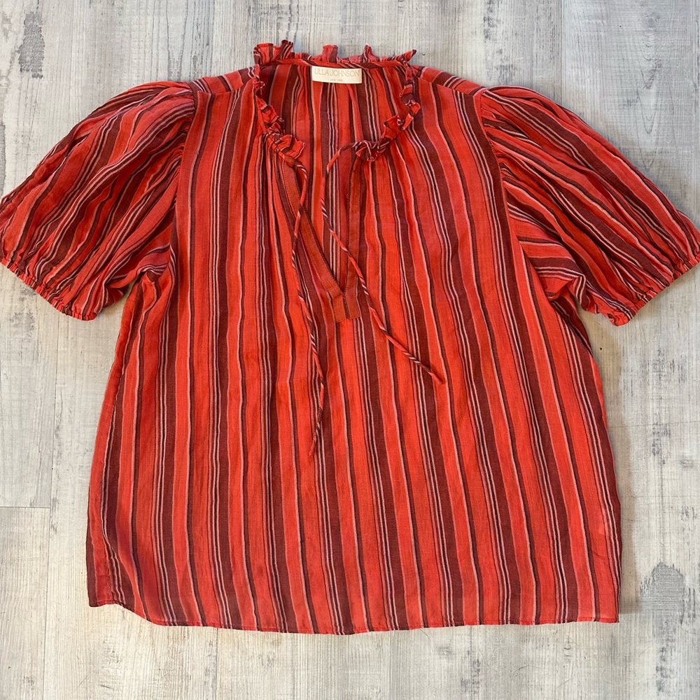 Ulla Johnson Red Striped Blouse